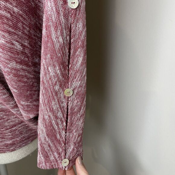 Postmark Anthropologie Malu Top Spacedye Cold Shoulder Knit Top Sweater Maroon S - Picture 9 of 12